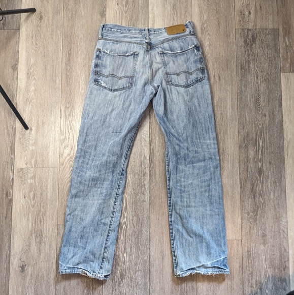 American Eagle Mens Jeans 29x32 Relaxed Blue 100% Cotton Faded Distress - Picture 11 of 12